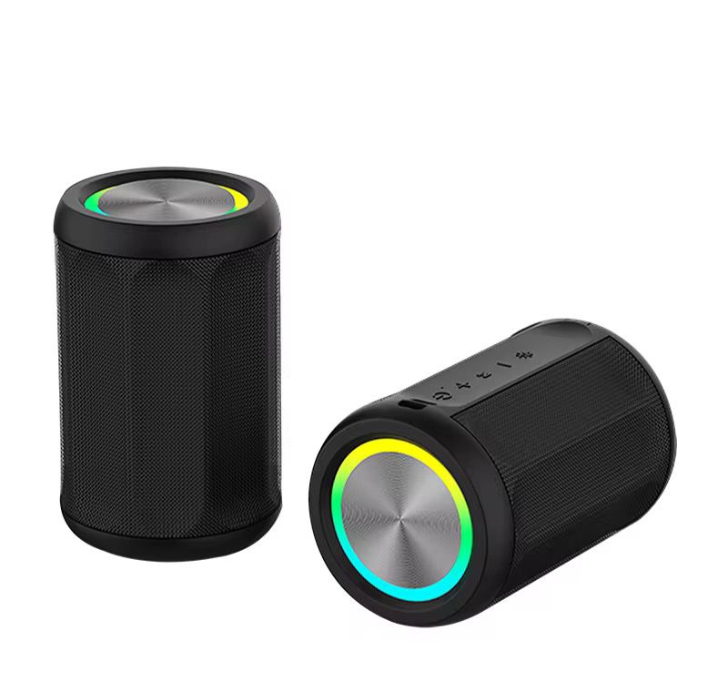 مكبر صوت لاسلكي مقاوم للماء TWS بصوت ستيريو وإضاءة LED – مثالي للسفر والمنزل والأنشطة الخارجية