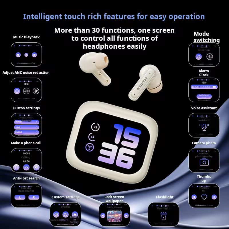 سماعات أذن TWS رياضية لاسلكية – صوت عالي الجودة، بطارية طويلة، مقاومة للعرق