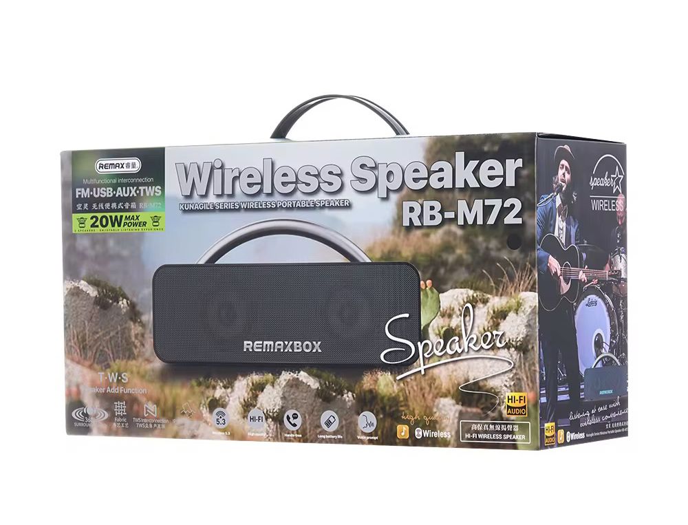 مكبر صوت بلوتوث قوي من Remaxbox – صوت فائق الجودة ومحمول لجميع الاستخدامات