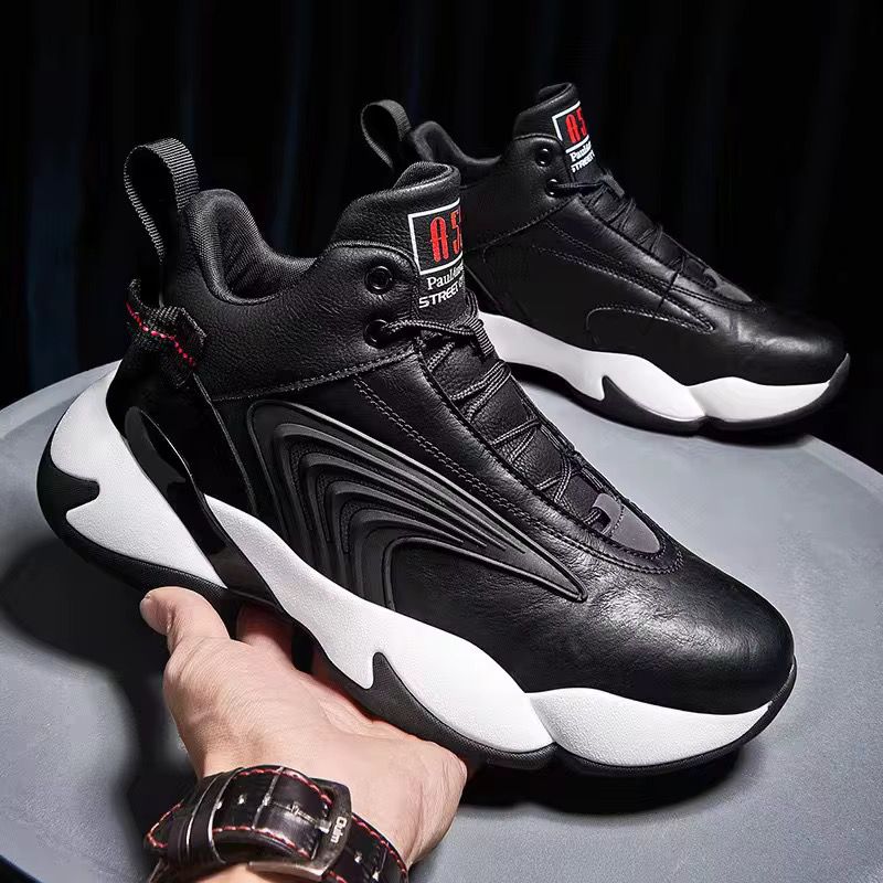 احذيه رجاليه رياضيه بنعل سميك موديل حديث من الطراز الكورى تصميم مضد للانزلاق