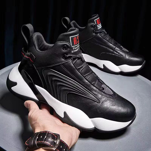 احذيه رجاليه رياضيه بنعل سميك موديل حديث من الطراز الكورى تصميم مضد للانزلاق