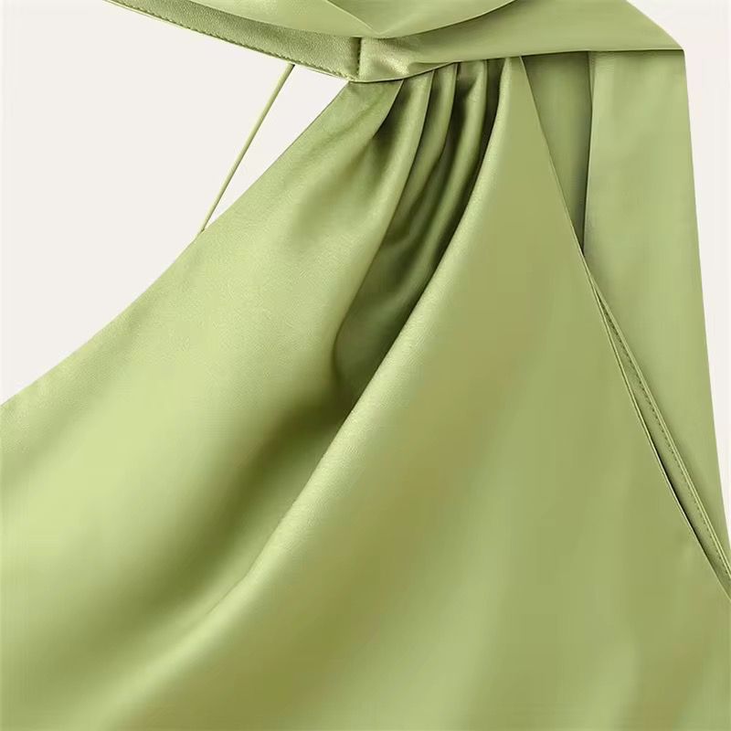 فستان طويل برباط من الساتان 10 الوان عصريه جديده