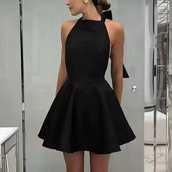 فستان سهر قصير بتصميم فرنسى كلاسيكى