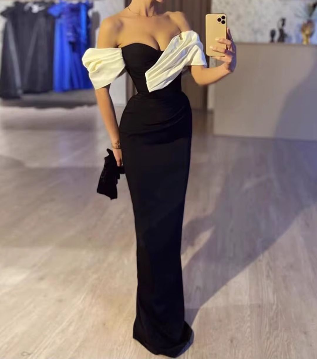 فستان جديد بالونين الاسود و الابيض