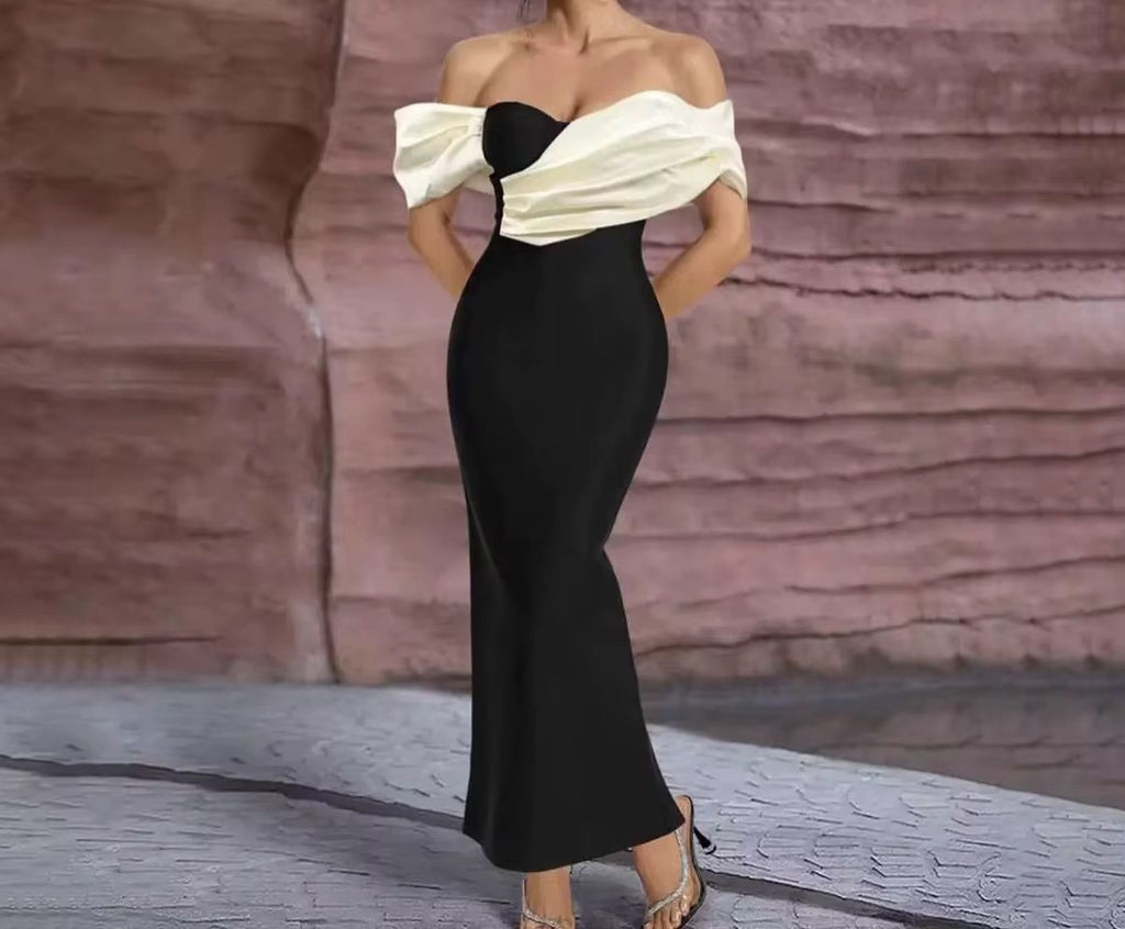 فستان جديد بالونين الاسود و الابيض