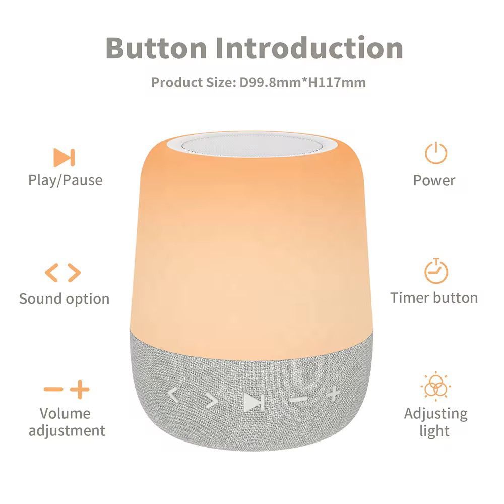 مكبر صوت للاسترخاء والنوم مع 8 ألوان ساحرة – تجربة صوتية هادئة لتحسين النوم وتقليل التوتر