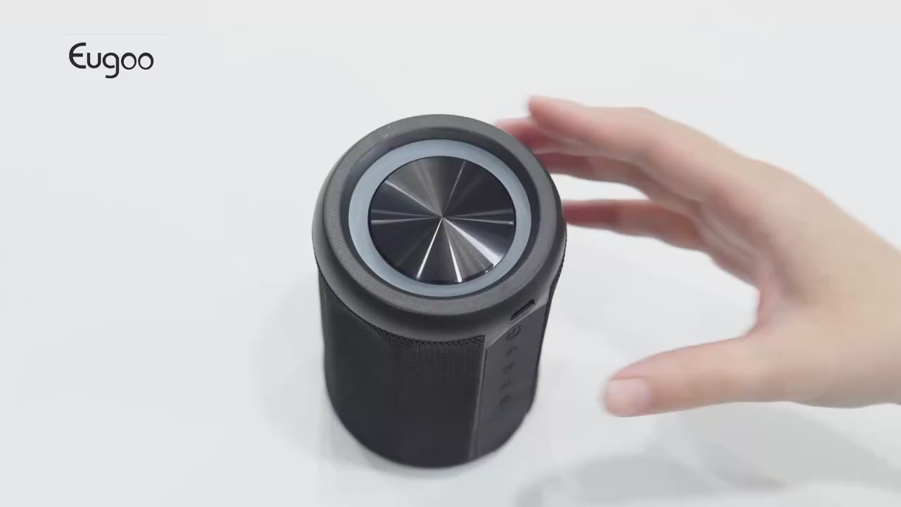 مكبر صوت لاسلكي مقاوم للماء TWS بصوت ستيريو وإضاءة LED – مثالي للسفر والمنزل والأنشطة الخارجية